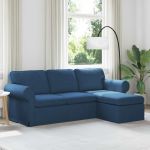 Canapea albastru 215 x 138 x 80 cm Metal GartenMobel Dekor