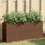 Jardiniere grădină 2 ghivece 2 buc. maro, 90x20x40 cm poliratan GartenMobel Dekor