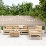 Set mobilier de grădină cu perne, 6 piese, lemn masiv de pin GartenMobel Dekor