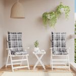 Perne scaun cu spătar înalt, 2 buc., gri, carouri textil oxford GartenMobel Dekor