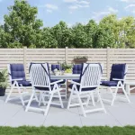Perne scaune cu spătar jos, 6 buc., bleumarin, textil oxford GartenMobel Dekor