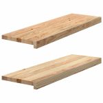 Pervaz 2 buc lemn masiv de stejar netratat 80x25x2 cm GartenMobel Dekor