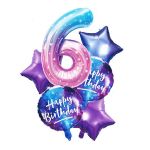 Kit aranjament baloane folie pentru petrecere, cifra 6, dimensiune 1 metru, multicolor MultiMark GlobalProd