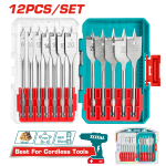 TOTAL - SET 12 BUC BURGHIE PLATE PENTRU LEMN PowerTool TopQuality