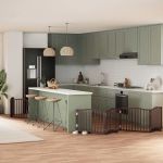 Poartă câini pliabilă cu ușă 6 panouri maro, 480 cm, lemn plop GartenMobel Dekor