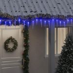 Luminițe de Crăciun țurțuri 200 LED-uri albastru 20 m PVC acril GartenMobel Dekor