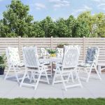 Perne de scaun spătar înalt, 6 buc, model frunze, textil Oxford GartenMobel Dekor