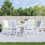 Perne de scaun spătar înalt, 6 buc, model frunze, textil Oxford GartenMobel Dekor