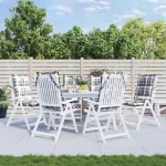 Perne scaun cu spătar înalt, 6 buc., gri, carouri textil oxford GartenMobel Dekor