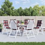 Perne scaun cu spătar înalt, 6 buc., roșu carouri textil oxford GartenMobel Dekor