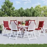 Perne scaun cu spătar înalt 6 buc, roșu vin, țesătură Oxford GartenMobel Dekor