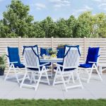 Perne scaun spătar înalt 6 buc albastru regal, țesătură Oxford GartenMobel Dekor