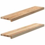 Pervaz 2 buc lemn masiv de stejar netratat 100x20x2 cm GartenMobel Dekor