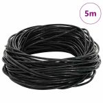 Cord din Piele Negru Ø1 mm x 5 m Piele GartenMobel Dekor