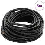 Cord din Piele Negru Ø5 mm x 5 m Piele GartenMobel Dekor