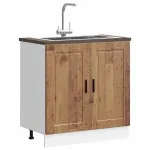 Dulap de bază pentru chiuvetă „Porto” din lemn vechi lemn GartenMobel Dekor