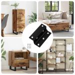 Hinge 12 pcs Negru 38 x 17 x 60 mm Fier GartenMobel Dekor