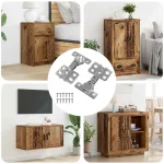 Hinge 2 pcs Nichel 85 x 52,5 x 9,5 mm Fier GartenMobel Dekor