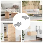 Ușă de raft Simplu 2 pcs Argintiu 8,6 x 8,6 x 14,6 mm Oțel GartenMobel Dekor