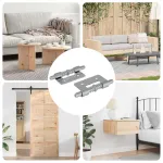 Zăvor 2 pcs Argintiu 46 x 17 x 1,2 mm Oțel GartenMobel Dekor