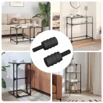 Șurub Standoff 2 pcs Negru M4 Cauciuc și Oțel GartenMobel Dekor