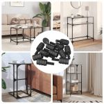 Șurub Standoff 4865 pcs Negru M4 Cauciuc și Oțel GartenMobel Dekor