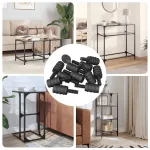 Șurub Standoff 4865 pcs Negru M4 Cauciuc și Oțel GartenMobel Dekor