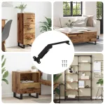 Hingă cu suport pentru capac 12 pcs Negru 192 x 32 x 50 mm Oțel GartenMobel Dekor