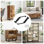 Hingă cu suport pentru capac 2 pcs Negru 192 x 32 x 50 mm Oțel GartenMobel Dekor