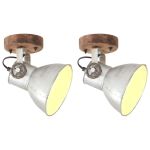Lămpi de perete/tavan industriale argintiu 2 buc 20x25 cm E27 GartenMobel Dekor