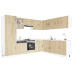 Set dulap de bucătărie din 14 piese „Porto” lemn stejar Sonoma GartenMobel Dekor