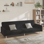 Canapea extensibilă cu 2 locuri, negru, material textil GartenMobel Dekor