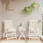 Perne scaun cu spătar mic, 2 buc., crem, textil oxford GartenMobel Dekor