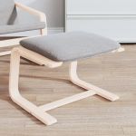 Taburet, gri deschis, 51x41x40 cm, material textil GartenMobel Dekor