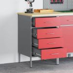 Banc de lucru cu sertar Roșu și gri 50 x 55 x 85 cm GartenMobel Dekor