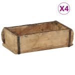 Tavă 4 pcs Maro 30 x 15 x 9 cm Lemn recuperat masiv GartenMobel Dekor