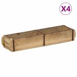 Tavă 4 pcs Maro 57 x 15 x 9 cm Lemn recuperat masiv GartenMobel Dekor