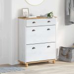 Dulap pentru pantofi cu sertar ASKIM Alb 85 x 35 x 108 cm GartenMobel Dekor