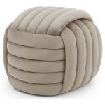 Taburet tapitat Nilo, velur, 53x50x43 cm, bej Household NewTrend