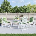 Perne de scaun spătar jos, 4 buc., model frunze, textil oxford GartenMobel Dekor