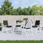 Perne de scaun spătar mic, 4 buc., negru, textil oxford GartenMobel Dekor