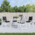 Perne scaun cu spătar mic, 4 buc., negru carouri, textil oxford GartenMobel Dekor