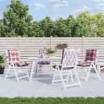 Perne scaun cu spătar mic, 4 buc., roșu carouri, textil oxford GartenMobel Dekor