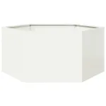 Jardinieră de grădină alb 104x90x45 cm oțel hexagonal GartenMobel Dekor