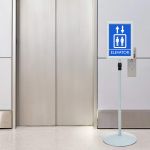 Suport poster tip pedestal Argintiu 33 x 33 x 123 cm GartenMobel Dekor