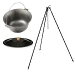 Set ceaun fonta cu capac emailat si trepied metalic, 16 L, Premium GartenVIP DiyLine