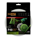 Disc abraziv pentru slefuitor cu excentric KB180.40 PROCRAFT (Set 10 buc) Diametru: 180 mm Granulatie: P40 Innovative ReliableTools