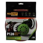 Disc abraziv pentru slefuitor cu excentric KD225.120 PROCRAFT (Set 10 buc)Diametru: 225 mm Granulatie: P120 Innovative ReliableTools