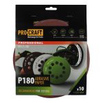 Disc abraziv pentru slefuitor cu excentric KD225.180 PROCRAFT (Set 10 buc)Diametru: 225 mm Granulatie: P180 Innovative ReliableTools