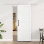 Ușă glisantă Alb 73,5 x 198,5 cm Lemn de pin masiv GartenMobel Dekor